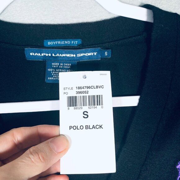 Polo Ralph Lauren Merino Wool Sweater S Black Boyfriend Fit Cardigan NWT - Picture 5 of 13